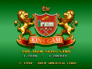 The IREM Skins Game box art for Super Nintendo